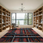 Industrial Brick Wall with Aged Pipes Rug