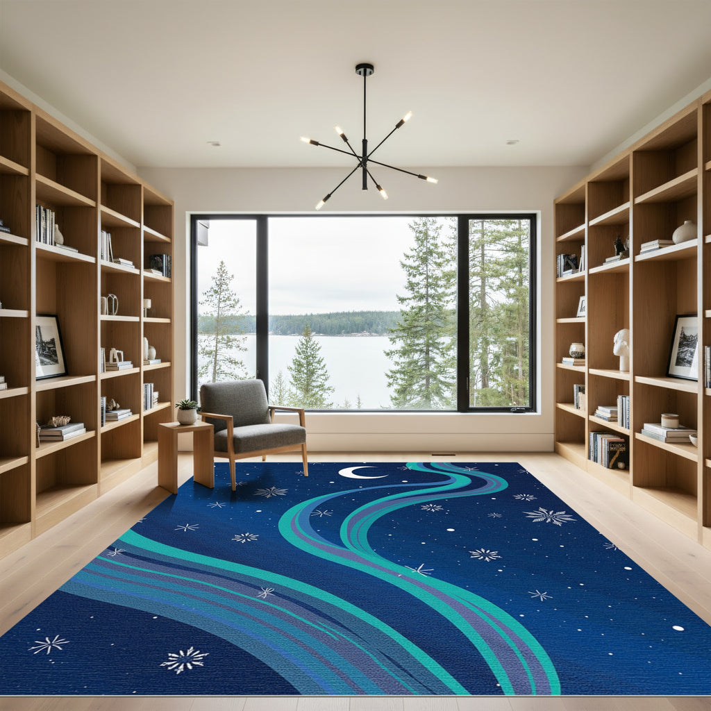 Celestial Moon Ice Swirl Rug