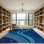 Celestial Moon Ice Swirl Rug