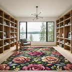 Crimson Pink Floral Garland Rug