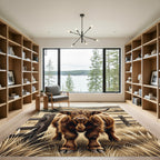Highland Cattle Farm Meadow Landscape Rug