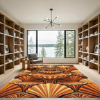 Orange Fountain Shell Geometric Rug