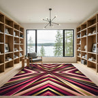 Luxurious Gold and Magenta Geometric Radiance Rug