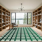 Emerald Green Intersecting Grid Rug