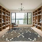 Golden Tan Intricate Star Medallion Rug