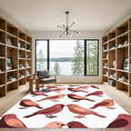 Sweet Bird Kisses Red Coral Rug