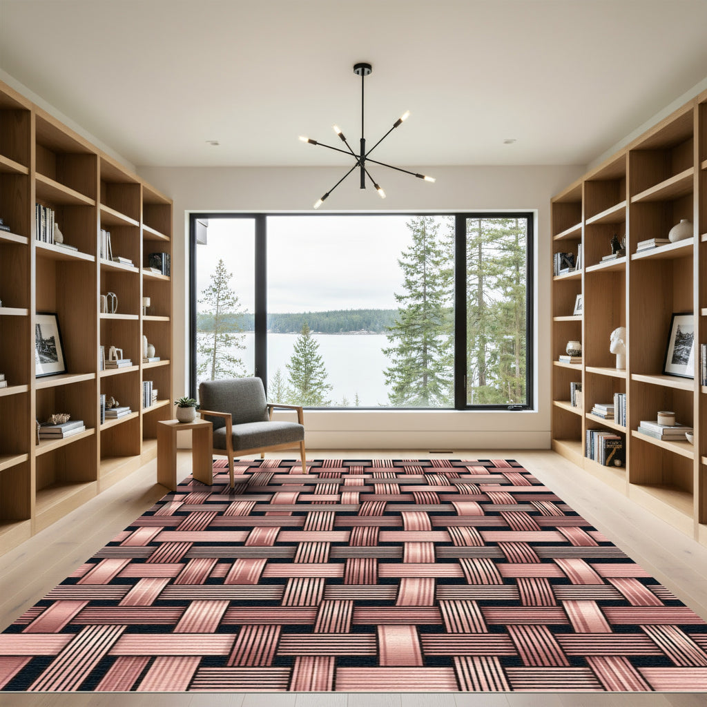Rose Gold Woven Texture Rug