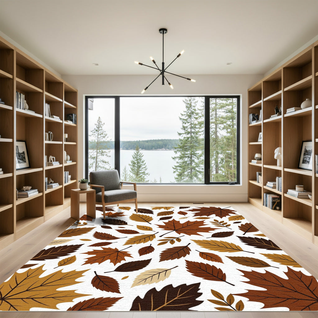 Autumn Leaves Brown And Gold Medley Rug
