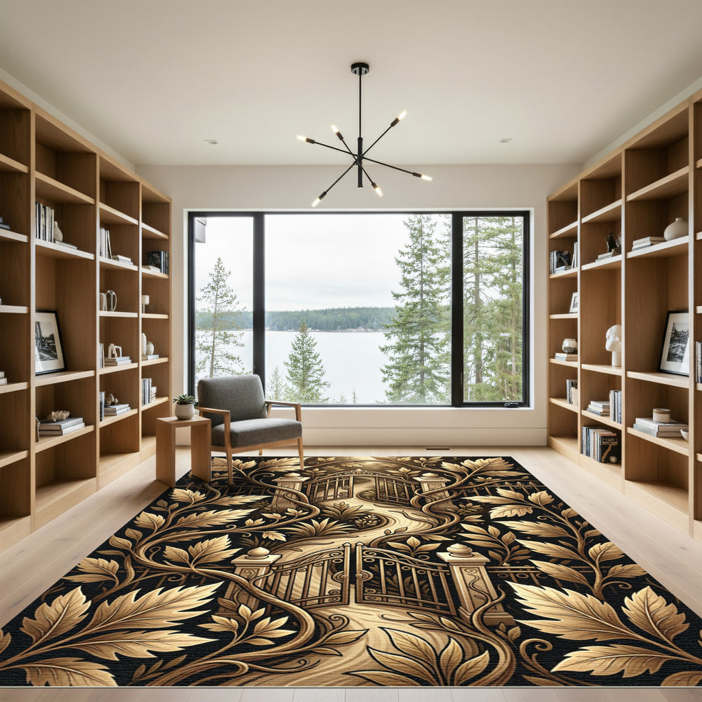 Gilded Vine Garden Gate Symmetry Rug