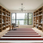 Crimson Twisted Rope Stripes Rug
