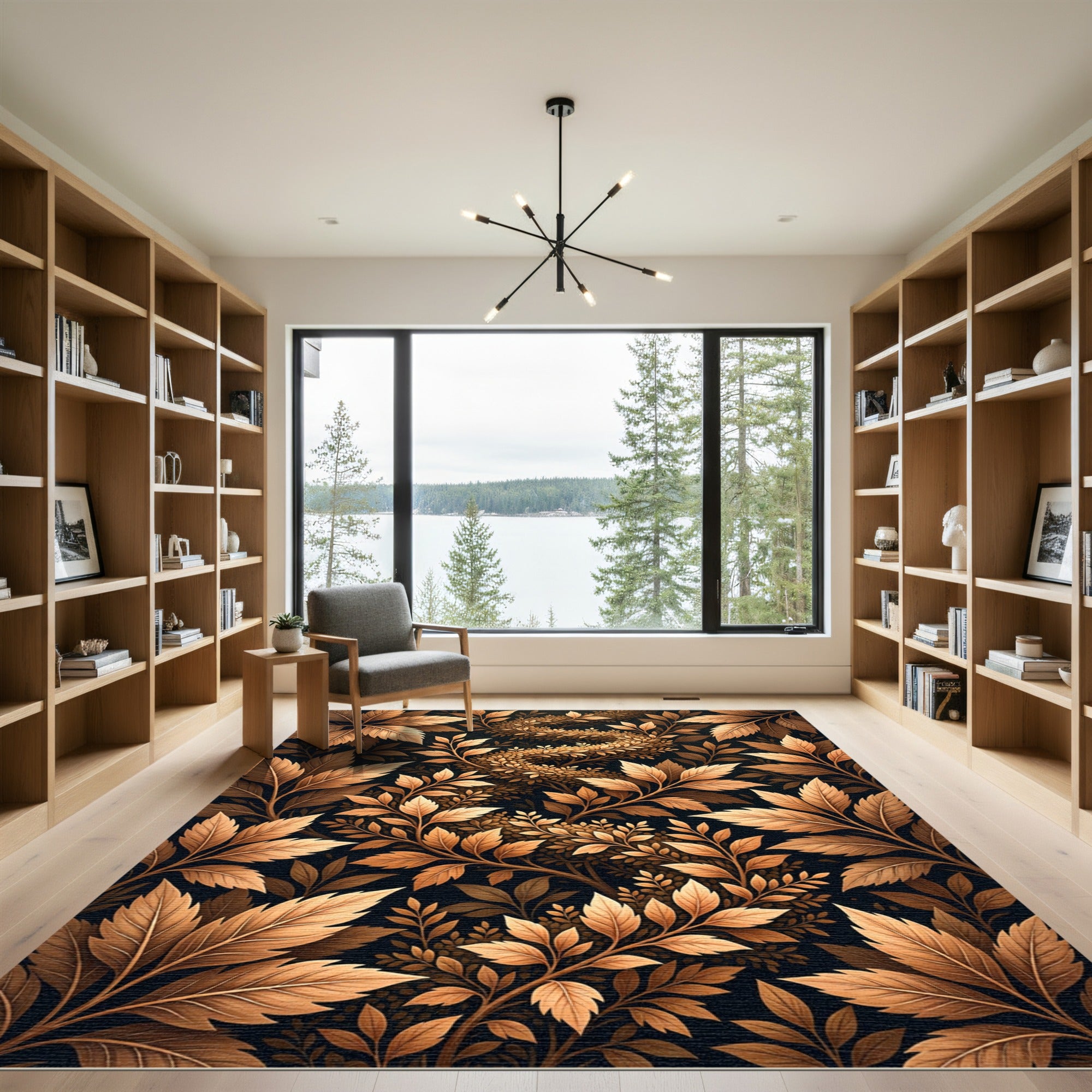 Golden Autumn Foliage Vine Arrangement Rug