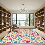 Playful Alphabet And Hand Doodle Rug