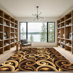 Golden Swirl Scroll Pattern Rug