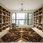 Golden Diamond Compass Geometric Rug