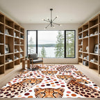 Whimsical Cheetah Spotted Earth Tone Art Rug