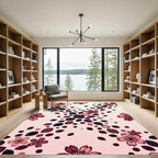 Cherry Blossom Pink Deep Red Accents Rug