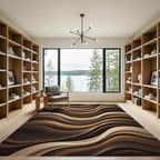 Rich Earthy Tone Wavy Stripe Rug