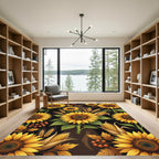 Golden Sunflowers Corn Wheat Harvest Rug