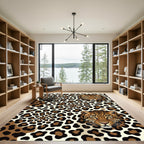 Leopard Face Spots Animal Skin Rug
