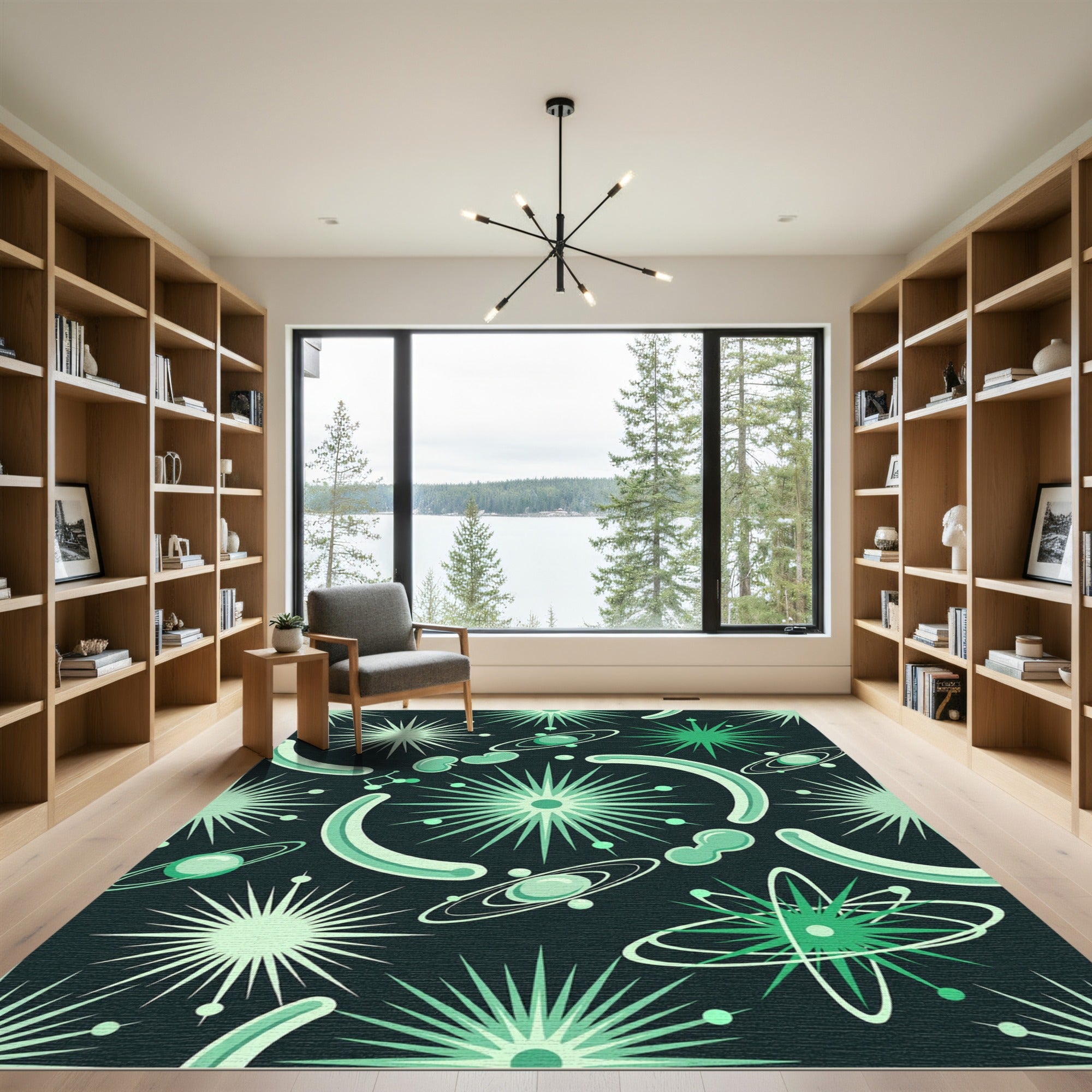 Retro Space Age Atomic Burst Rug