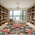 Radiant Peach Crystal Gemstone Cluster Rug