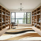 Rich Brown Brushstroke Flow Rug