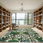 Lush Green Trellis Arbor Foliage Rug