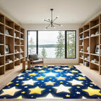 Golden Glowing Star Sky Rug