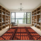 Oranges Grid Metal Structure Rug