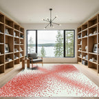Crimson Dot Explosion Abstract Rug