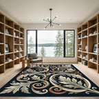 Ornate Acanthus Scrollwork Leaf Design Rug