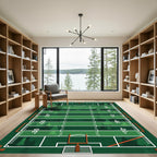 Forest Football Field Line Grid Rug
