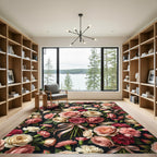 Elegant Romantic Pink Floral Bouquet Rug