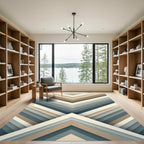Modern Geometric Chevron Earthy Tones Rug