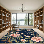Enchanting Peony Blossom Butterfly Garden Rug