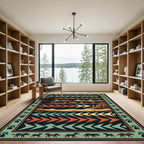 Southwestern Desert Butte Earth Tone Chevron Rug