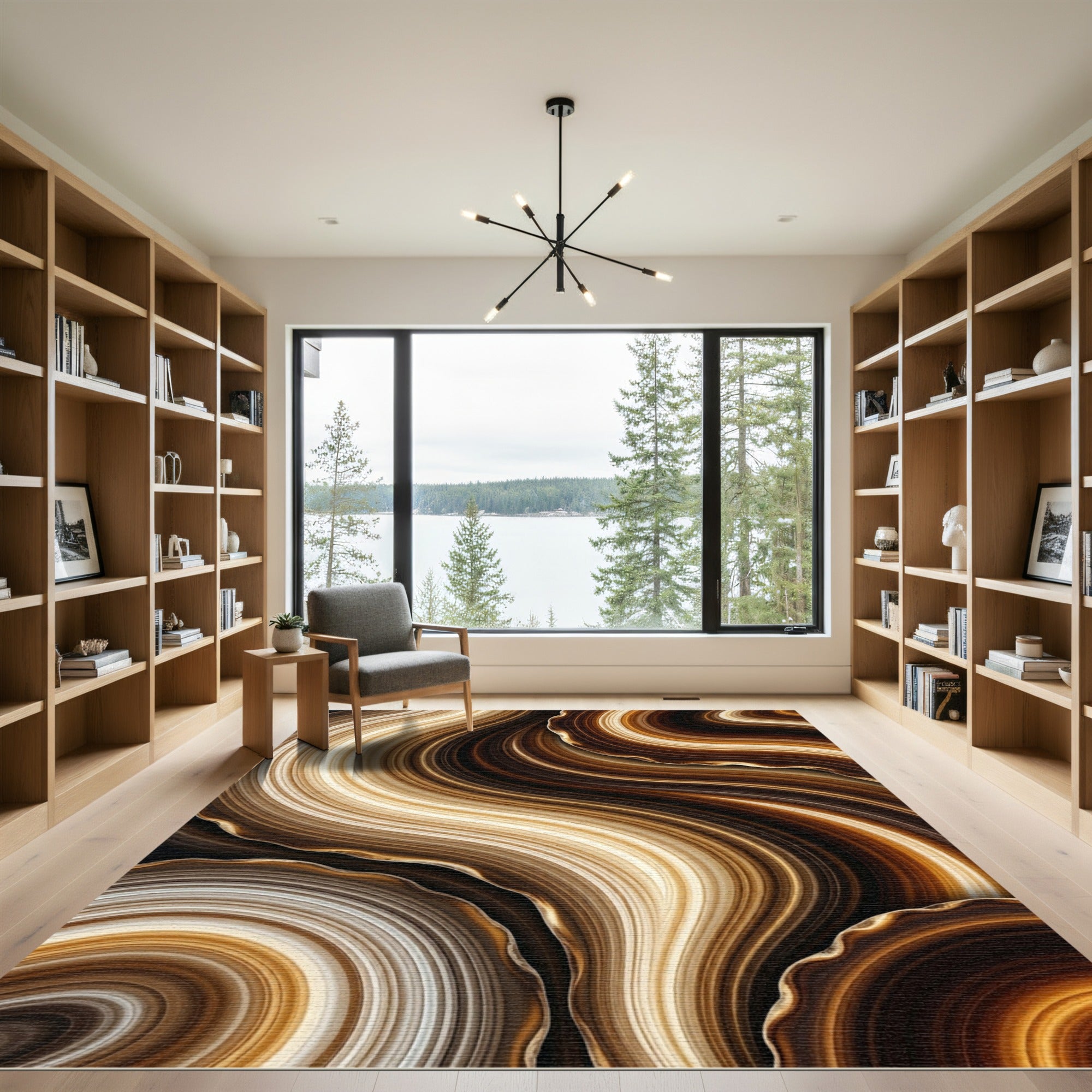 Rich Earthy Tones Agate Swirl Rug