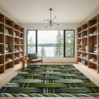 Green Woven Texture Interlaced Rope Rug