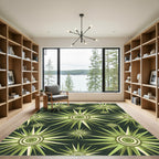 Sage Green Mid Century Starburst Radiance Rug