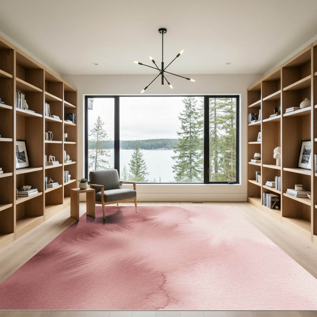 Dusty Rose Watercolor Wash Rug