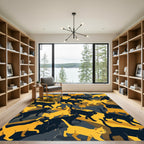 Golden Yellow Black Cat Collage Rug