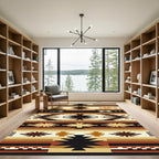 Earthy Southwest Geometric Star Area Tapestry Rug