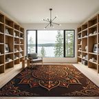 Ornamental Amber Floral Medallion Rug