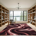 Abstract Chocolate Swirl Fluid Art Rug