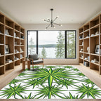Vibrant Lime Green Starburst Fractal Rug