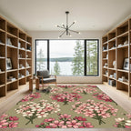 Pink Cherry Blossom Garden Bouquet Rug