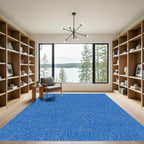 Blue Whimsical Word Cloud Rug