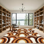 Retro Earth Tone Curved Arch Echo Rug