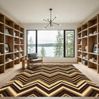 Modern Earthy Chevron Zigzag Area Rug