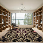 Damask Pomegranate Artichoke Deep Burgundy Rug